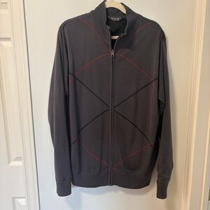 Wool Blend Golf Zip up Sweater Lined Wind Resistant Size Medium Golfer Spring